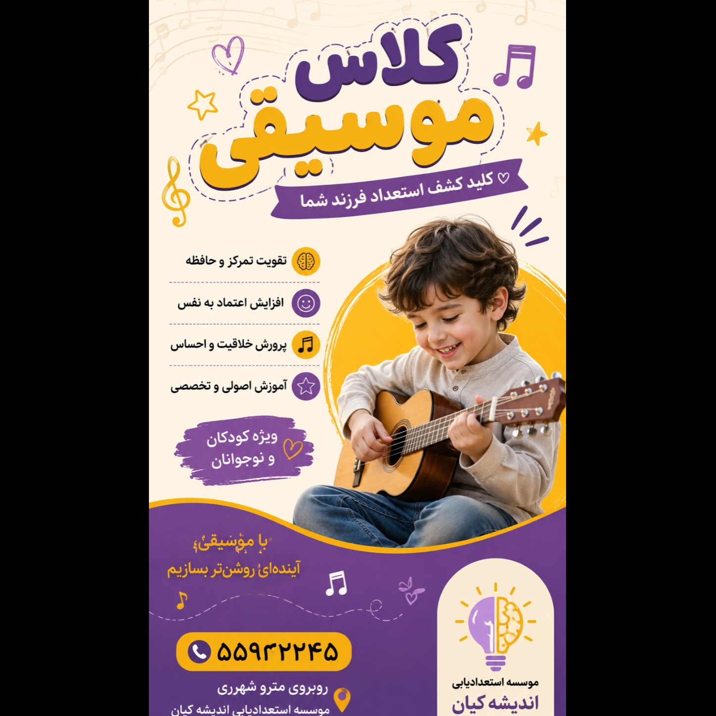 تصویر 1  موسسه خلاقیت استعدادیابی کودکان اندیشه کیان