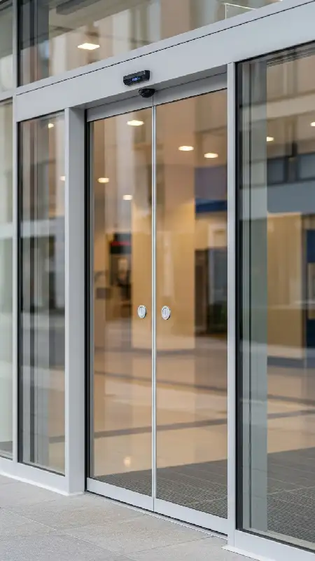 درب اتوماتیک شیشه ای کشویی برای فروشگاه و بانک