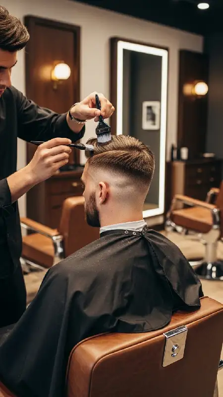 رنگ مو و کراتین مو مردانه در سالن آرایشگاهی لوکس