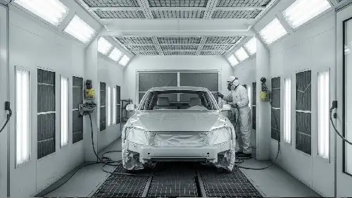 مراحل نقاشی خودرو در کابین رنگ کوره ای استاندارد