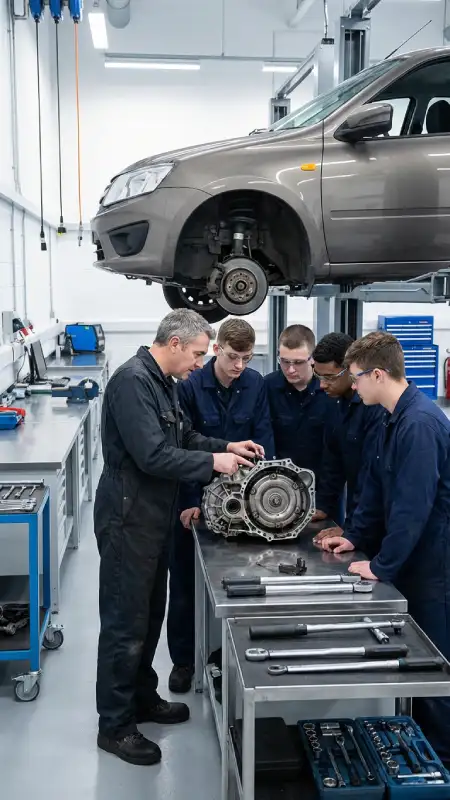 آموزش تعمیر گیربکس و جلوبندی خودرو با ارائه مدرک فنی حرفه ای