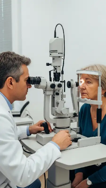 معاینه چشم توسط متخصص آب مروارید در 