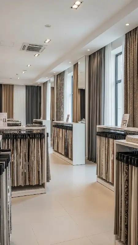 پرده فروشی لوکس با نمایشگاه گسترده پارچه و پرده های آماده