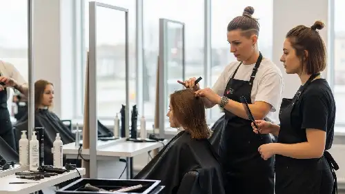 کارگاه عملی آموزش آرایشگری با مدل واقعی