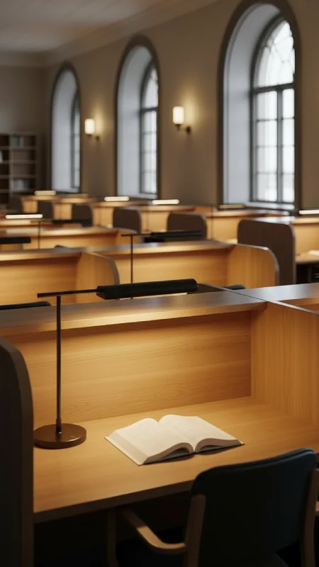 سالن مطالعه آرام و مناسب درس خواندن در کتابخانه