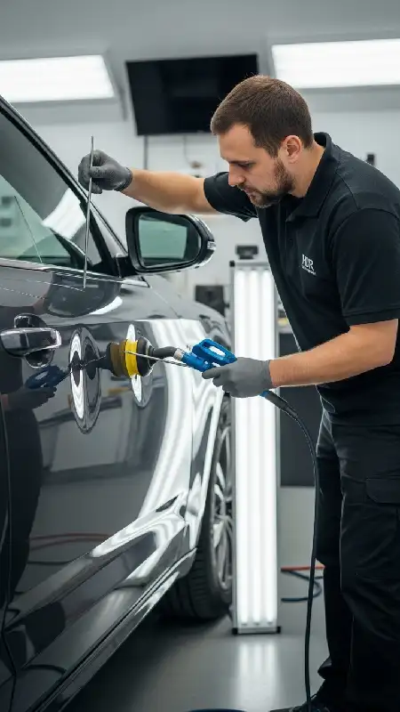 انواع روش های صافکاری PDR با ابزار تخصصی میله و مکنده در مرکز صافکاری بدون رنگ